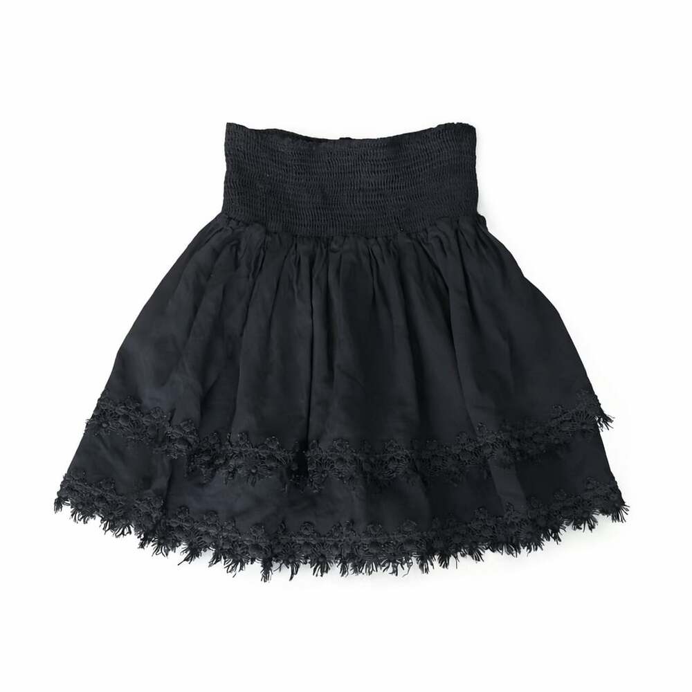 Y2K Black Lace Mini Skirt Peixoto Size S Fairy Grunge Coquette